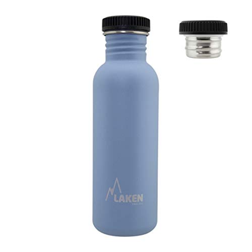 Laken Basic Stainless Steel Bottle with Screw Cap Steel and Wide Mouth 750 ml, Blue