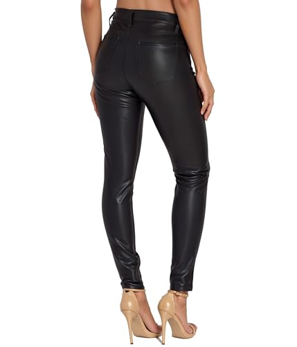 Hybrid & Company Womens Skinny Stretch Fashion Casual Coated Pants3