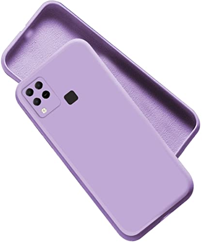 Image of A rtistque Liquid Silicone Back Cover Case for Infinix Hot 10T Matte Shockproof TPU Soft Flexible with Camera Protection - Purple