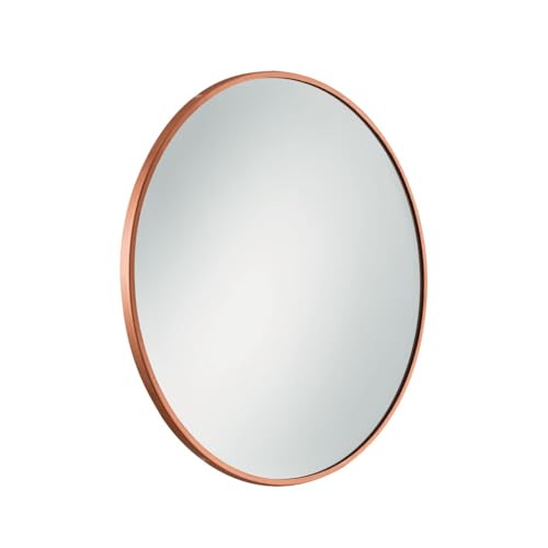 Image of RIZIK STORE Iron Metal Decorative Round Wall Mirror with Hook - HD Clear Glass, Wall Mounted for Bedroom, Living Room, Wash Basin, Vanity, Makeup & Bathroom
