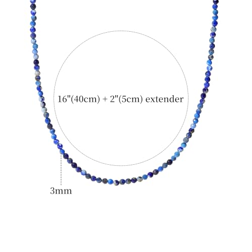 Crystal Choker Necklace for Women 3mm Handmade Natural Stone Beaded Necklace Healing Crystal Necklace Gemstone Necklace Crystal Bead Necklace for Women2