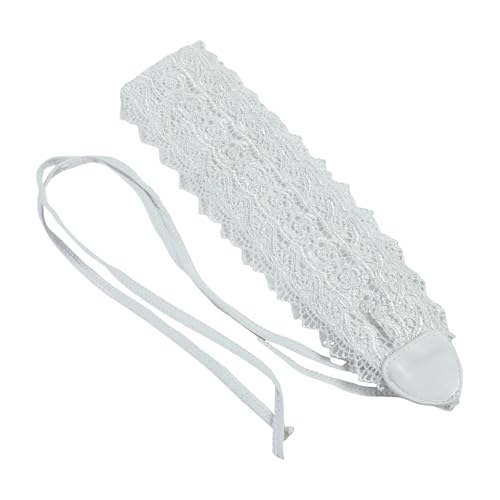 jojomis Women Lace Waist Belt Adjustable Wide Belt with Lace Trim and PU Leather for Party Holiday Fashion Accessory- White