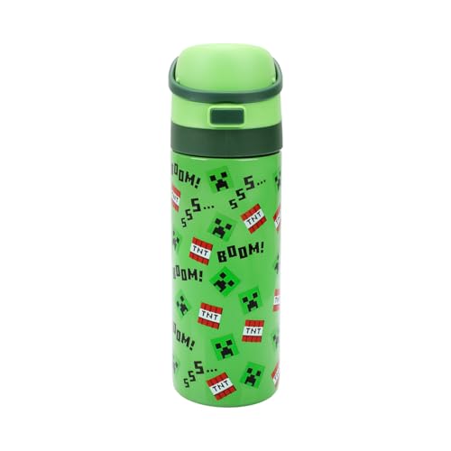 Image of Minecraft Boom Green 24 Oz Stainless Steel Water Bottle