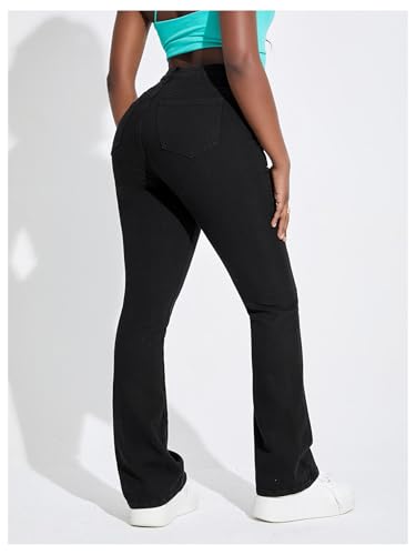 Verdusa Women's High Waisted Flared Jeans Bell Bottoms Slim Fitted Casual Denim Pants2