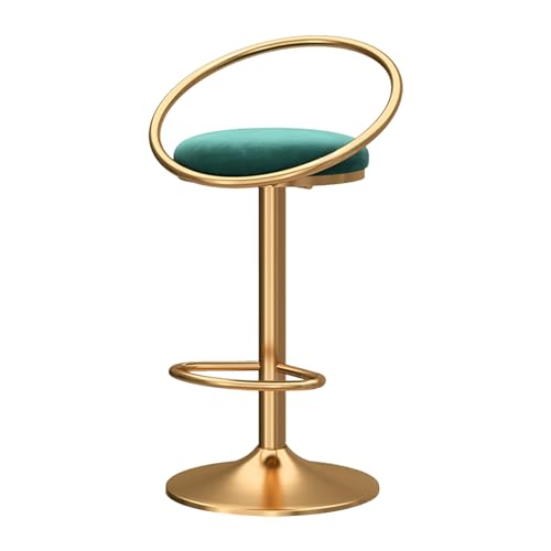 Tabouret de bar pivotant en velours réglable avec dossier ergonomique pour îlot