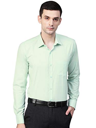 Image of MANQ Men's Regular Fit Cotton Formal Shirt, Full Sleeves, Spread Collar, Button-Down, Office, Business & Casual Wear