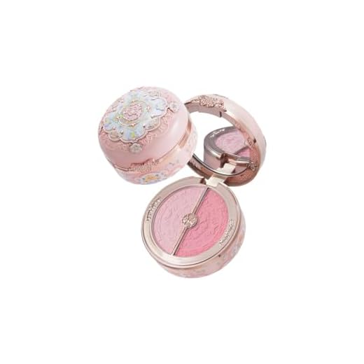 Butterfly Cloud Collar Rouge Box Highlighting & Blush Duo Powder, Flower Know Pink Matte Finish Blush & Highlighter Palette, Buildable & Blendable Makeup for Cheeks (Pastel Lotus)