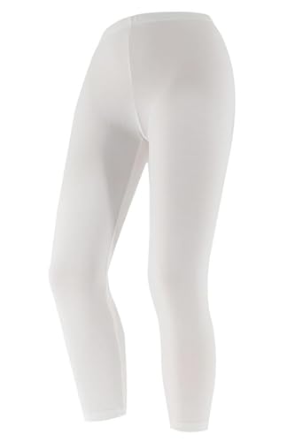 Franzoni Capri Summer Cotton, Leggings Donna In Cotone, Leggings Estivi Tempo Libero, Leggings Sportivi Al Polpaccio - Made In Italy (M, Bianco)