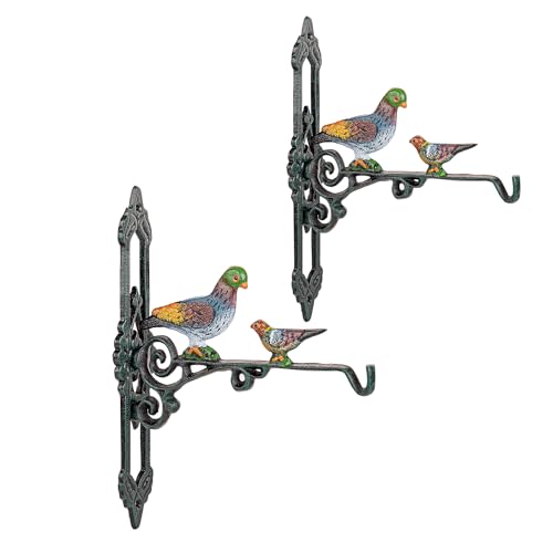 Sungmor Cast Iron Hanging Plant Brackets, 2 Pack 10" Deep