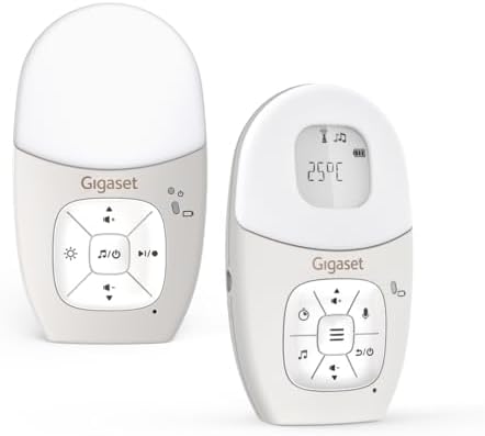 Gigaset Baby 100 Audio – Audio-Babyphone mit DECT-Technologie – Sichere Zwei-Wege-Kommunikation – 300m Reichweite - Fütterungstimer - Temperatursensor - Nachtlicht, Warm Grey [Deut