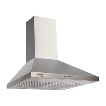 Inalsa 60 cm, 900 m3/hr Kitchen Chimney Enya BF with Stainless Steel Baffle Filters, Push Button Control, (Silver)