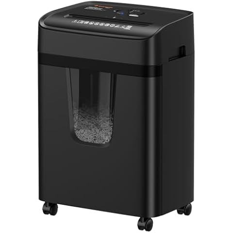 Bonsaii 12 Sheet Paper Shredder for Home Office, Heavy Duty Shredder with 5.5 Gal Pullout Bin, 15 Mins Running Time, Cross Cut Shredder for CD, Credit Card, Document, Mail P-4 Security Level Cover