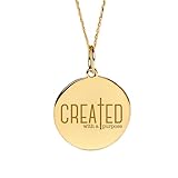 Collar de plata de ley 925 de 22-24 mm|Cadena de 45 cm|Collar creado con un propósito|Colgante con versículo bíblico|Versículo bíblico de Efesios|Joyería hecha a mano con baño de oro|LK_PNK_02062