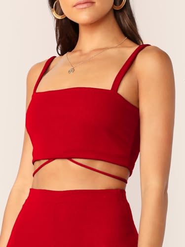 Image of Women's Two-Piece Co-ord Sets-Crop Top and Wide-Leg Pants-Stylish Casual Matching Outfits