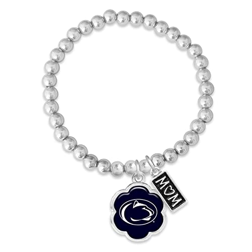 From the Heart Enterprises Penn State Nittany Lions Hazel Mom Charm Bead Stretch Bracelet Jewelry Gift PSU