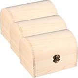 LIGHTAOTAO Cofre de Madera sin Terminar 3 Piezas con Tapa Bisagra Diseño en Blanco para Manualidades y Oficina Almacenamiento Conveniente