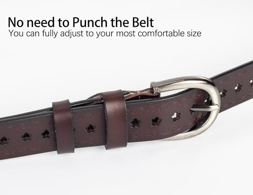 Women’s Genuine-Cowhide-Hollow-Flower-Leather-Belt - Adjustable Vintage Waist-Belt with Pin Buckle for Jeans Dresses4