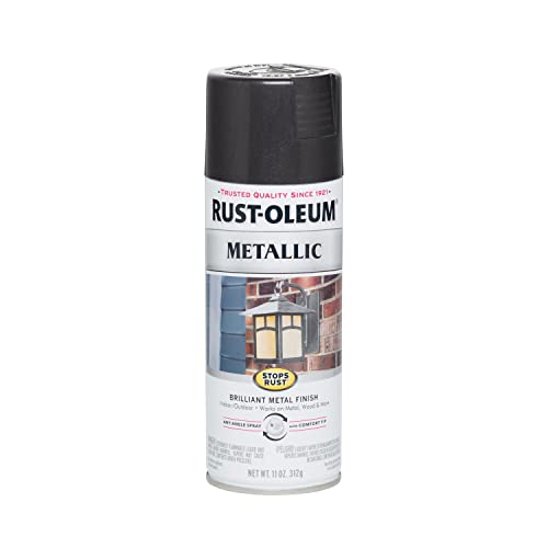 Rust-Oleum 7250830 Stops Rust Outdoor Metallic Finish Spray Paint (Black Night, 312 grams)