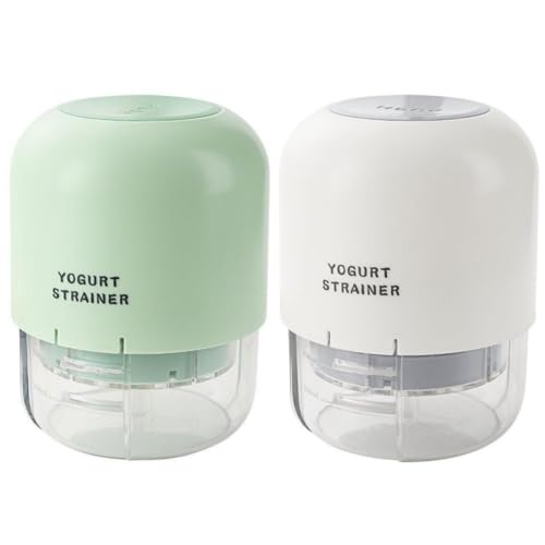 FUBESK Filtre à yaourt grec pour yaourt grec, séparateur de lactosérum avec couvercle, filtration sous pression, texture crémeuse, 18,5 x 13,3 cm, blanc