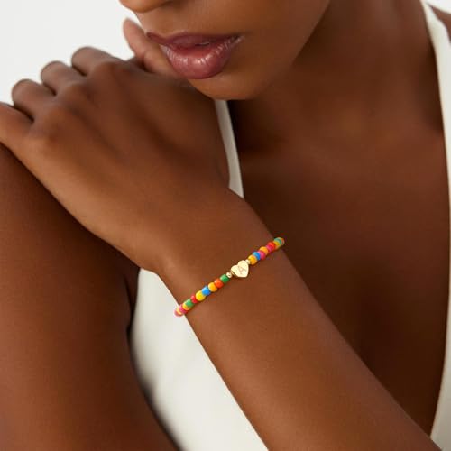 Colorful Initial Bracelets for Girls Women Kids - Teen Girls Gifts Trendy Beaded Initial Bracelet Dainty Letter Gifts Choker Bracelet for Girl Jewelry2