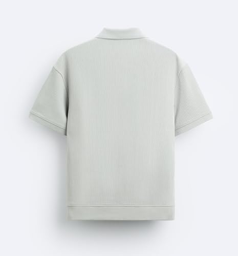Image of Alan Jones Clothing Men's Textured Polo T-Shirt | Classic Short Sleeve Polo for Casual Wear