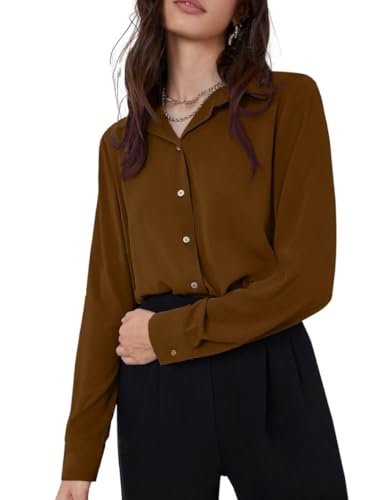 Image of GRECIILOOKS Women's Oversized Fit Rayon Crop Top Shirt | Comfortable Rich Korean Button Down | Workwear Top for Office & Casual Outfit