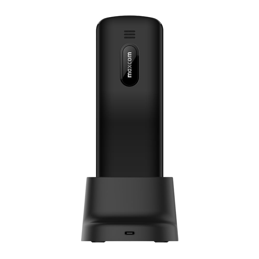 Maxcom MM34D 4G VoLTE Téléphone de bureau sans fil à gros bouton pour la maison et le bureau avec carte SIM Pas de ligne terrestre nécessaire Chargeur de bureau Prise britannique ? Noir