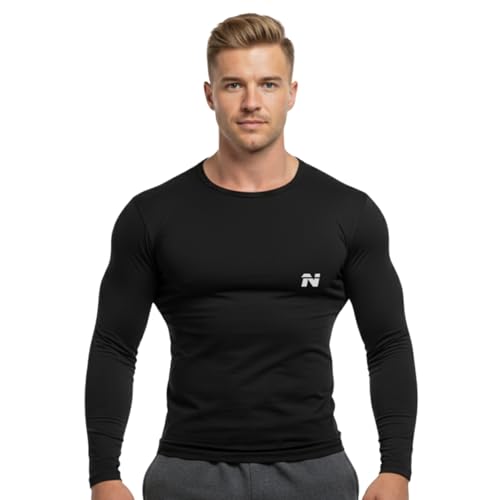 NINQ Mens Skinny Fit Gym T-Shirt – Dry Fit Gym Wear for Training, Running, Fitness Workouts, Sports, Athletic Performance, and Exercise Compression t Shirt for Men - Image 3