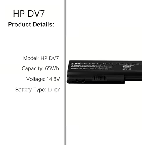 Batterie 4400mAh pour HP Pavilion DV7 composants durables - 3