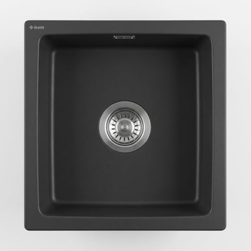 Évier de cuisine encastrable en céramique avec 1 baignoire 45x47.5 cm couleur noire - Sefir