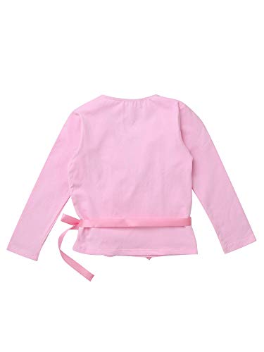 FEESHOW Kids Girls Classic Long Sleeve Ballet Leoard Wrap Top Cardigan Sweater for Dance Dress Cover ups4