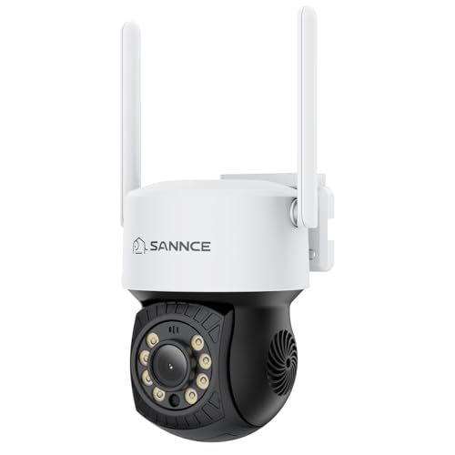 Proteggi la tua proprietà con questa telecamera di sicurezza avanzata 2K da 3 MP dotata di rilevamento del movimento, tracciamento umano, codifica dual stream H.264+, microfono e altoparlante, rotazione orizzontale di 350°, rotazione verticale di 90°, 8 luci LED per visione notturna, archiviazione cloud/locale .