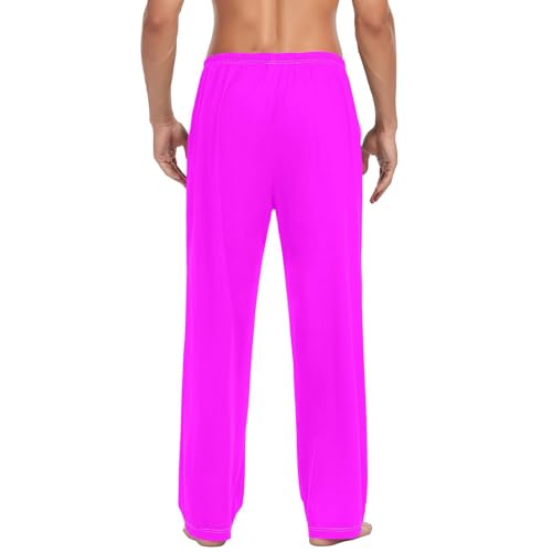 Men's Magenta Purple Sleep Pajama Pant,Soft Pajama Bottoms with Pockets Drawstring 203022
