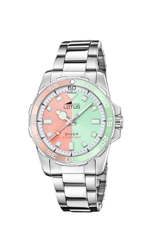 Lotus Damen Uhr Analog Edelstahl 316L Silber - Quarzwerk - Mineralglas hochresistent - 10 ATM wasserdicht - Special Prices 18936/3