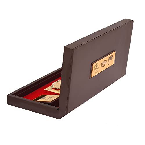 Image of l Laxmi Ganesh Saraswati Photo Frame l Gold-Silver Plated Idol with Natural Fragrance Momento l Best for Diwali Pooja