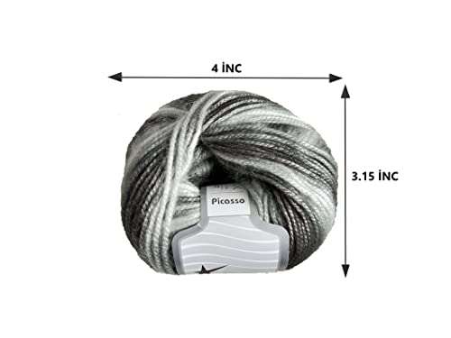 Image of Ice Yarn Picasso (3 Pack) Light Shinny Yarn Knitting Yarn Crochet Yarn for DIY Hand Knitting 44% Acrylic, 56% Polyester (3x1.76 Oz),(3x125 yds) (Black,White,Grey)