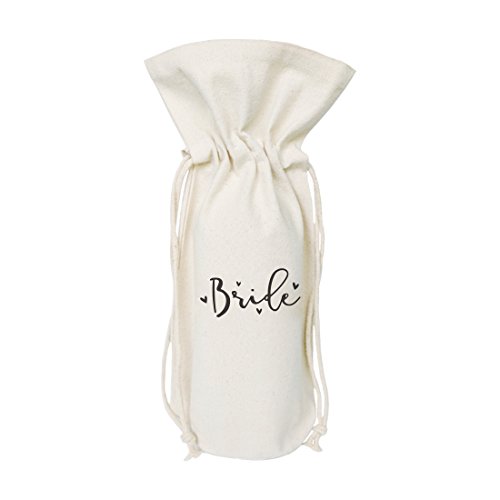 The Cotton & Canvas Co. Bride Wine Bag, Bottle Cover, Bridal Party Gift and Wedding Gift Bag