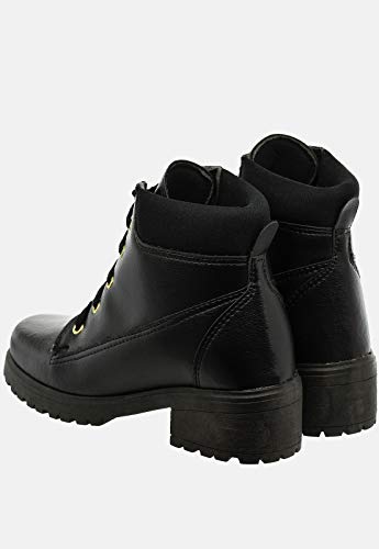 Coturno Sacolei Sola Média Sintético com Colarinho e Ferradura (38, Preto)