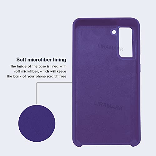 Image of LIRAMARK Liquid Silicone Soft Back Cover Case for Samsung Galaxy S21 (Midnight Blue)