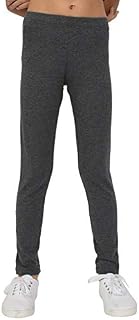 Stretch is Comfort Girl's Cotton Footless Leggings Charcoal Gray X Large
