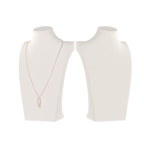 KunGe Espositore per collana e busto, supporto per collane, organizer per collane da donna (velluto beige, S, 2 pezzi)