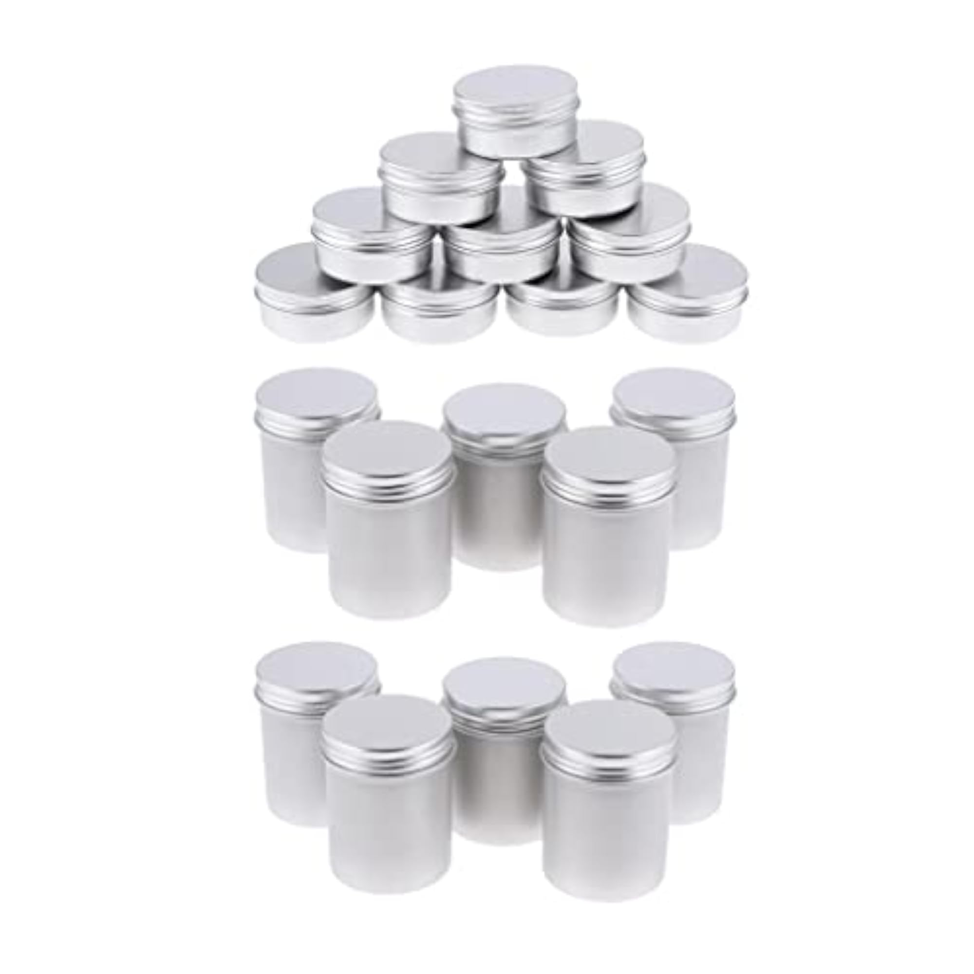20Pcs Round Aluminum Tin Jar Cosmetic Empty Cream Container