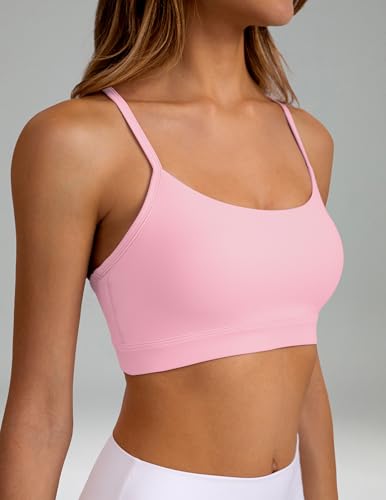 Image of Colorfulkoala Women's Dreamlux Y Back Sports Bra Low Impact Padded Workout Top with Built in Bra A-C Cups