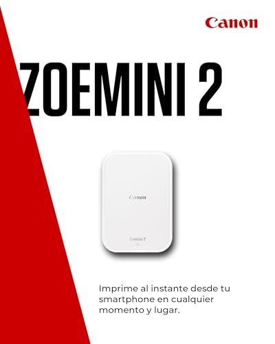 Miniatura 2 de Canon Zoemini 2 Kit de Impresión – Impresora Fotográfica Portátil y Compacta – Bluetooth 5.0 – Carga Rápida USB C Ideal para Viajes (Blanco)