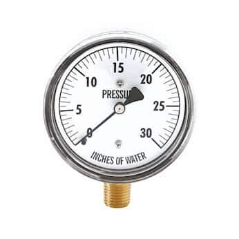 Cole-Parmer - KC25-60"H2O Pressure Gauge ~ 1/4" NPT (M) Process Connection; 0 to 60" Water Column