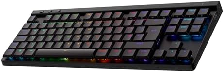 Logitech G G515 Lightspeed TKL Low Profile Wireless Gaming Keyboard, LIGHTSYNC RGB, Thin Tenkeyless Design, PBT Keycaps, Tactile Mechanical Switches, QWERTY UK English Layout - Black