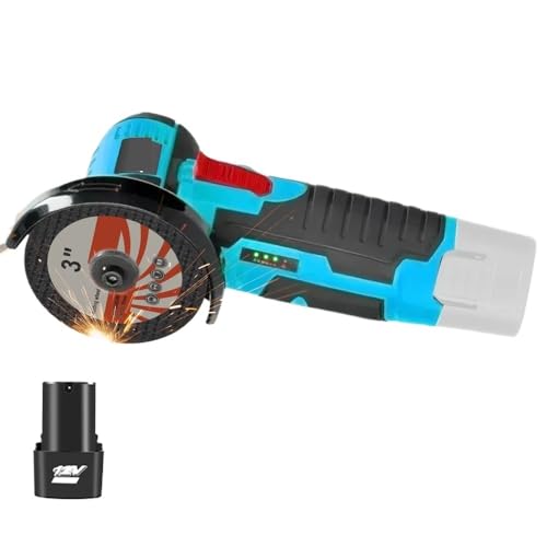 Amoladora angular eléctrica de litio 12 V y 3/4 pulgadas, batería recargable, pulidora sin escobillas/cepillada, minimáquina corte(SET 4)