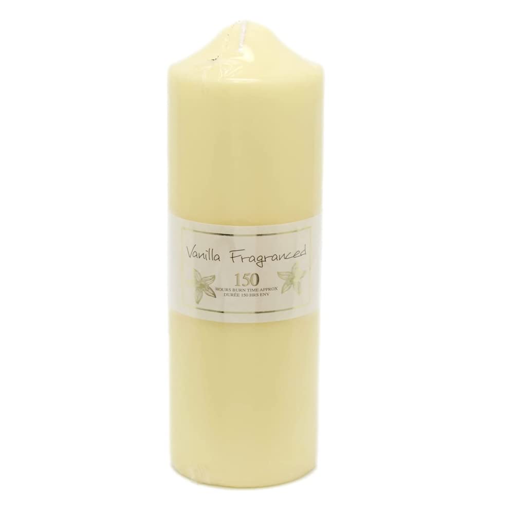 Pride Home & Garden 150 Hour Phg Premium Edition Vanilla Fragranced Pillar Candle | Stylish Long-Lasting Scented Pillar Candles | Classic Pillar Candles | Decorative Pillar Candles | Multipack (Single Pack, )