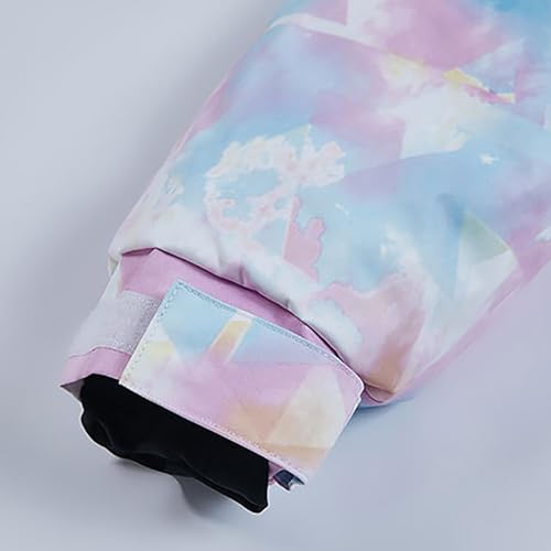 Girls Ski Jacket Pant Set Winter Warm Hooded Snowsuits Kids Toddler Tie Dye Colorful Outdoor Windproof Ski Suit Baby4