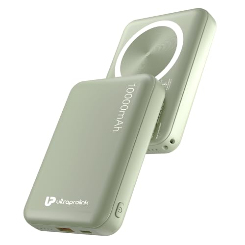 Image of UltraProlink |10000 mAh | Magnetic Mag-Safe Power Bank|Juice-Up Mag 6 |22.5W Type C Port with PD-PPS Support | Mag-Safe Charging for iPhone Series 17,16,15,14,13 | Made in India | Green | UM1120